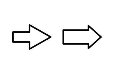 Ok simgesi vektör illüstrasyonu. Web tasarımı için ok işareti ve sembol.