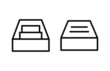 Dizin simgesi illüstrasyonunu arşivle. Belge vektör simgesi. Depolama simgesini arşivle.