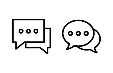 Sohbet ikonu vektör illüstrasyonu. Konuşma balonu işareti ve sembol. Yorum simgesi. ileti