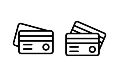 Kredi kartı ikonu vektör illüstrasyonu. Kredi kartı ödeme imzası ve sembolü