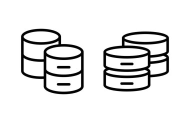 Veritabanı ikonu vektör illüstrasyonu. veritabanı işareti ve sembolü