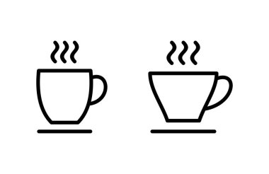 Kahve fincanı ikonu vektör illüstrasyonu. Kahve işareti ve sembol.