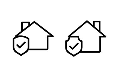 Ev sigortası ikonu vektör illüstrasyonu. ev koruma işareti ve sembol
