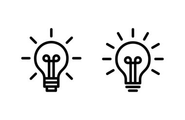 Lamba ikonu vektör illüstrasyonu. Ampul işareti ve sembol. fikir sembolü.