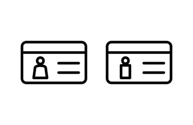 Lisans simgesi vektör illüstrasyonu. Kimlik kartı simgesi. Sürücü ehliyeti, personel kimlik kartı 