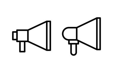 Megafon ikon vektör çizimi. Hoparlör işareti ve sembol