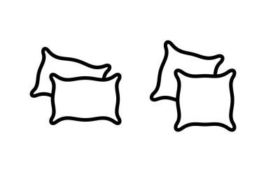 Yastık simgesi vektör çizimi. Yastık işareti ve sembol. Rahat yumuşacık yastık.