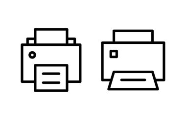 Simge vektör çizimini yazdır. yazıcı işareti ve sembol