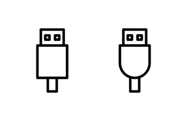 Usb simge vektör illüstrasyonu. Flaş disk işareti ve sembol. Flash disk işareti.