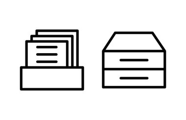 Dizin simgesi illüstrasyonunu arşivle. Belge vektör simgesi. Depolama simgesini arşivle.