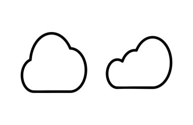 Bulut simgesi vektör çizimi. bulut işareti ve sembol