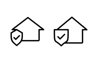 Ev sigortası ikonu vektör illüstrasyonu. ev koruma işareti ve sembol