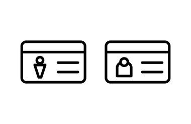 Lisans simgesi vektör illüstrasyonu. Kimlik kartı simgesi. Sürücü ehliyeti, personel kimlik kartı 