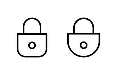 Simge vektör illüstrasyonunu kilitle. Asma kilit işareti ve sembol. Şifreleme simgesi. Güvenlik sembolü