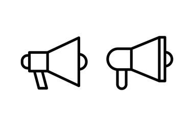 Megafon ikon vektör çizimi. Hoparlör işareti ve sembol