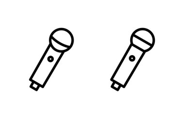 Mikrofon ikonu vektör çizimi. Karaoke işareti ve sembol