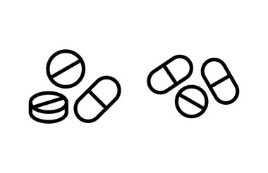 İlaç ikonu vektör illüstrasyonu. Kapsül simgesi. Uyuşturucu işareti ve sembol