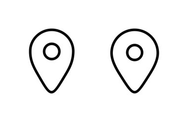 Pin simgesi vektör illüstrasyonu. Yer işareti ve sembol. hedef simgesi. harita iğnesi