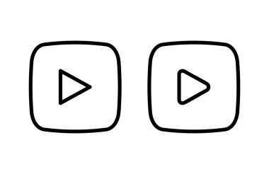 Simge vektör illüstrasyonunu çal. Düğme işareti ve sembolü çal