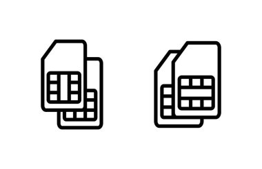 Sim kart simgesi vektör illüstrasyonu. çift sim kart işareti ve sembol