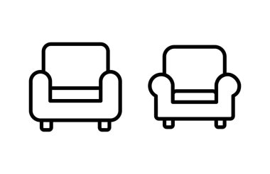 Koltuk simgesi vektör illüstrasyonu. Kanepe işareti ve sembol. mobilya simgesi