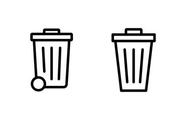 Çöp ikonu vektör illüstrasyonu. Çöp kutusu simgesi. İşareti ve sembolü sil.