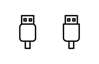 Usb simge vektör illüstrasyonu. Flaş disk işareti ve sembol. Flash disk işareti.