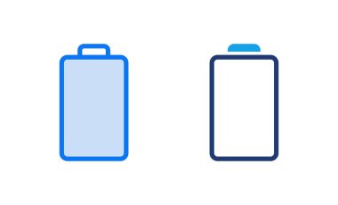 Batarya ikonu vektör çizimi. Pil şarj işareti ve sembol. pil şarj seviyesi