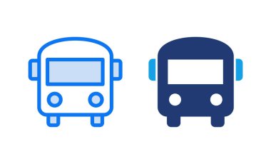 Otobüs simgesi vektör çizimi. Otobüs tabelası ve sembol. taşıma sembolü