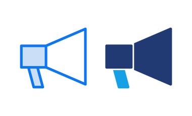 Megafon ikon vektör çizimi. Hoparlör işareti ve sembol