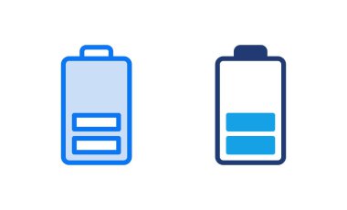 Batarya ikonu vektör çizimi. Pil şarj işareti ve sembol. pil şarj seviyesi