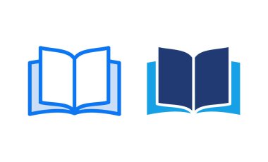 Kitap ikonu vektör çizimi. Açık kitap işareti ve sembol. Kitap simgesi