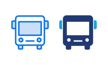 Otobüs simgesi vektör çizimi. Otobüs tabelası ve sembol. taşıma sembolü