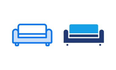 Koltuk simgesi vektör illüstrasyonu. Kanepe işareti ve sembol. mobilya simgesi