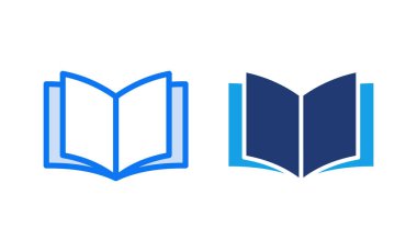Kitap ikonu vektör çizimi. Açık kitap işareti ve sembol. Kitap simgesi