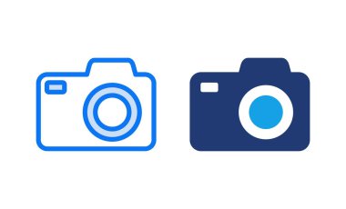 Kamera simgesi vektör illüstrasyonu. Fotoğraf makinesi işareti ve sembol. fotoğrafçılık simgesi.
