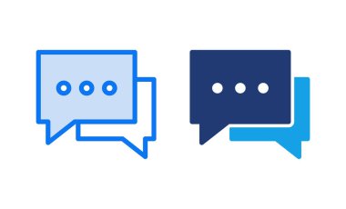 Sohbet ikonu vektör illüstrasyonu. Konuşma balonu işareti ve sembol. Yorum simgesi. ileti