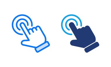 El ile ikon vektör illüstrasyonuna tıklayın. İşaret ve sembol. el imleç simgesi