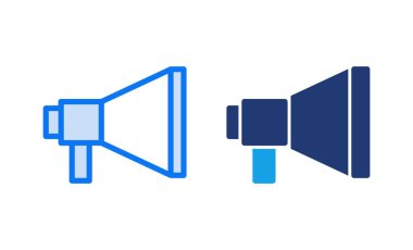 Megafon ikon vektör çizimi. Hoparlör işareti ve sembol