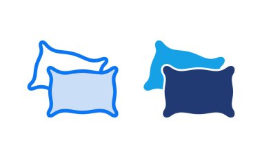 Yastık simgesi vektör çizimi. Yastık işareti ve sembol. Rahat yumuşacık yastık.