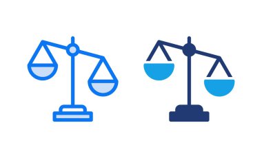 Simge vektör çizimini ölçeklendirir. Kanun ölçekli ikon. Adalet işareti ve sembol