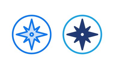 Pusula simgesi vektör illüstrasyonu. ok pusula simgesi işareti ve sembolü