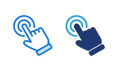 El ile ikon vektör illüstrasyonuna tıklayın. İşaret ve sembol. el imleç simgesi