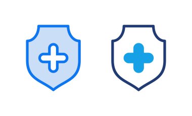 Sağlık sigortası ikonu vektör illüstrasyonu. Sigorta belgesi imzası ve sembolü