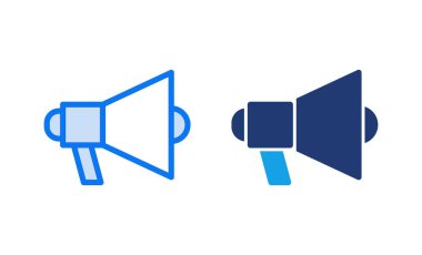 Megafon ikon vektör çizimi. Hoparlör işareti ve sembol