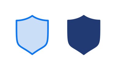 Kalkan simgesi vektör illüstrasyonu. Koruma ikonu. Güvenlik işareti ve sembol