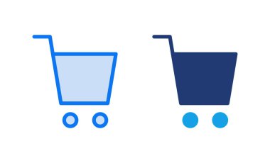 Alışveriş ikonu vektör illüstrasyonu. Alışveriş arabası işareti ve sembol. Trolley simgesi