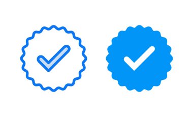 Doğrulanmış ikon vektör illüstrasyonu. Doğrulama işareti. onaylanmış işaret ve sembol