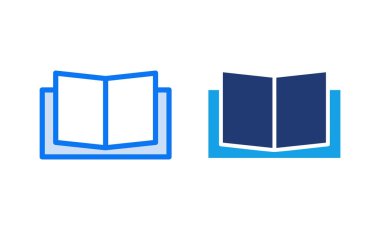 Kitap ikonu vektör çizimi. Açık kitap işareti ve sembol. Kitap simgesi