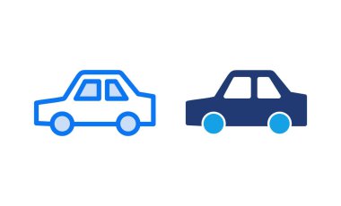 Araba ikonu vektör illüstrasyonu. Araba işareti ve sembol. küçük sedan